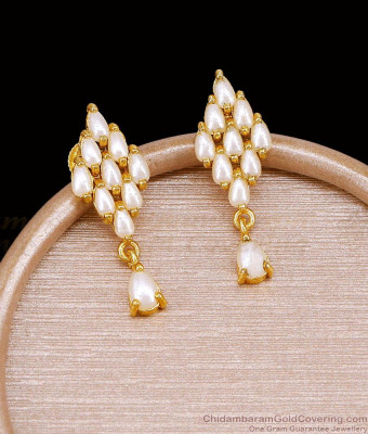 South Indian Gold Imitation Pearl Earring For Women ER5682