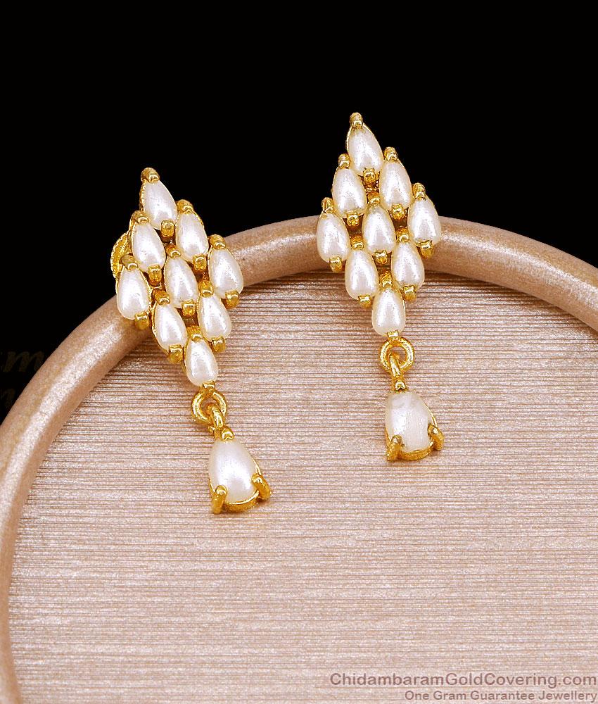 South Indian Gold Imitation Pearl Earring For Women ER5682 South Indian Gold Imitation Pearl Earring For Women ER5682