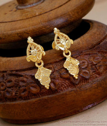 Plain Floral Design Forming Gold Earring Bridal Collections ER5684 Plain Floral Design Forming Gold Earring Bridal Collections ER5684