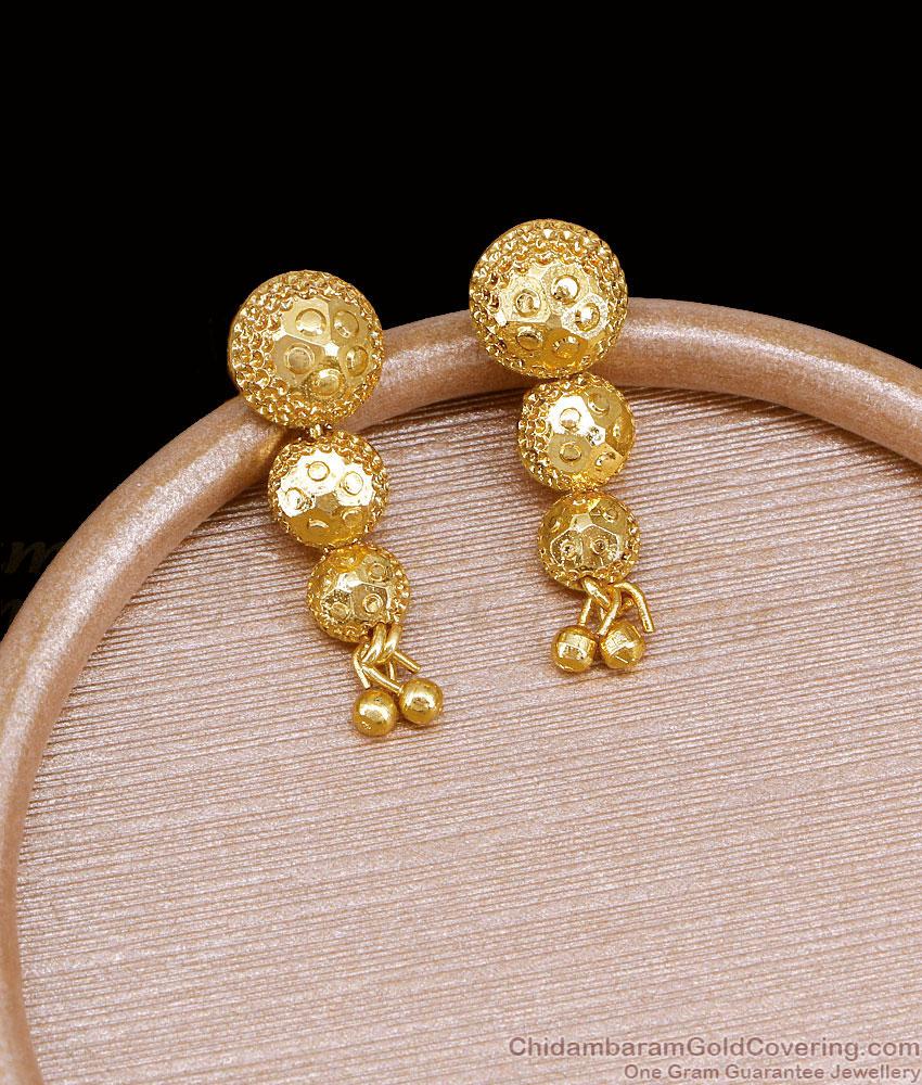 Light Weight Gold Plated Earring Hanging Beads Designs ER5686 Light Weight Gold Plated Earring Hanging Beads Designs ER5686