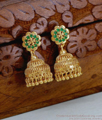 Buy Green Ad Stone Gold Imitation Jhumki Earring Online ER5691