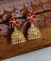 Stylish Ruby Stone Gold Imitation Jhumkas For College Girls ER5704 Stylish Ruby Stone Gold Imitation Jhumkas For College Girls ER5704