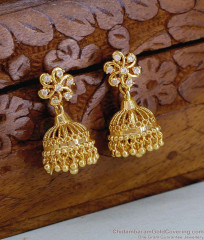 High Quality Ad Stone Gold Covering Jhumkas At Affordable Price ER5706 High Quality Ad Stone Gold Covering Jhumkas At Affordable Price ER5706