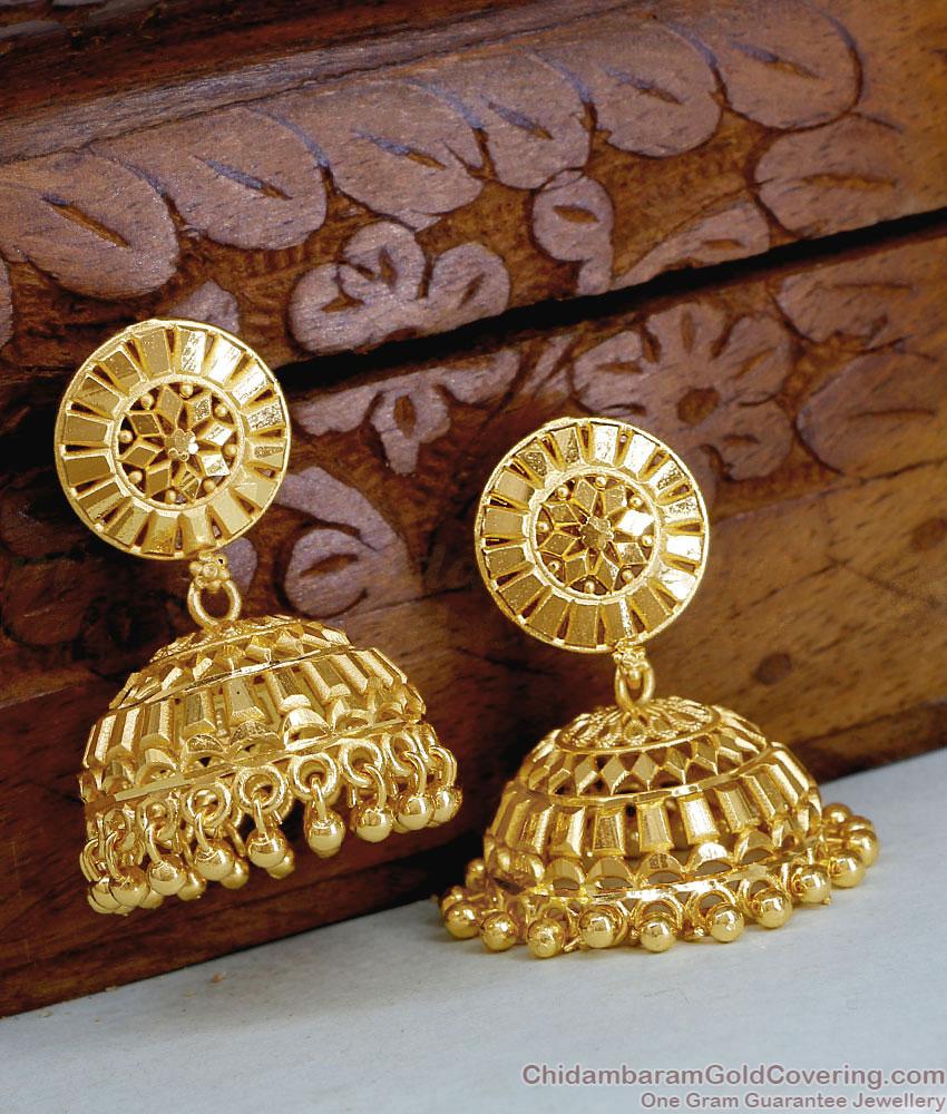 Beautiful Two Gram Gold Jhumki Bridal Jhumkas Shop Online ER5711 Beautiful Two Gram Gold Jhumki Bridal Jhumkas Shop Online ER5711
