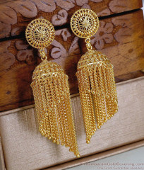 Premium Quality Hanging Chain Gold Imitation Jhumki For Wedding ER5713 Premium Quality Hanging Chain Gold Imitation Jhumki For Wedding ER5713