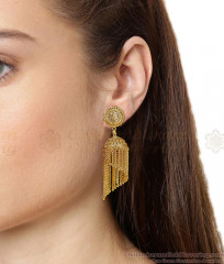 Premium Quality Hanging Chain Gold Imitation Jhumki For Wedding ER5713 Premium Quality Hanging Chain Gold Imitation Jhumki For Wedding ER5713