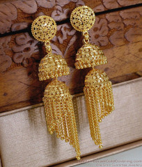 South Indian 1 Gram Gold Double Layer Jhumki Bridal Collections ER5715 South Indian 1 Gram Gold Double Layer Jhumki Bridal Collections ER5715