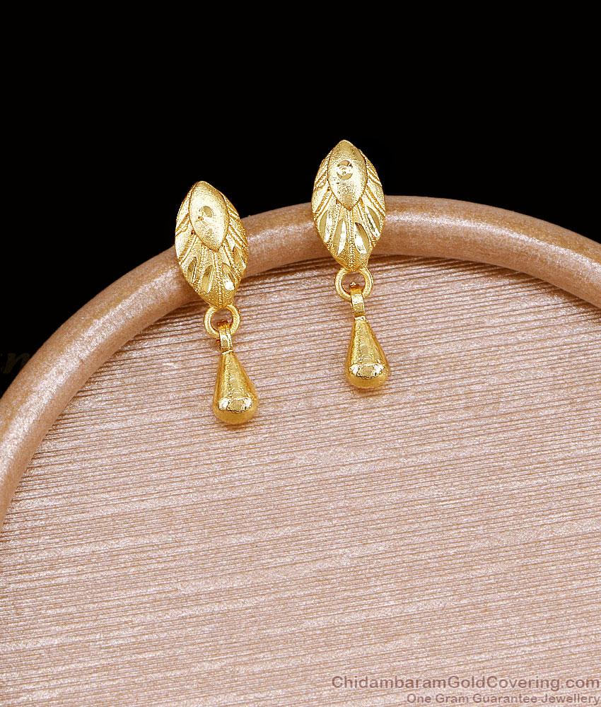 Plain Gold Imitation Drop Earring For Daily Use ER5716 Plain Gold Imitation Drop Earring For Daily Use ER5716