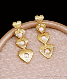 Latest Heart Design Layered Pearl Earring For Party Wear ER5718