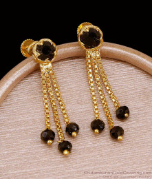 Light Weight Black Beaded Gold Imitation Dangler Earring ER5724