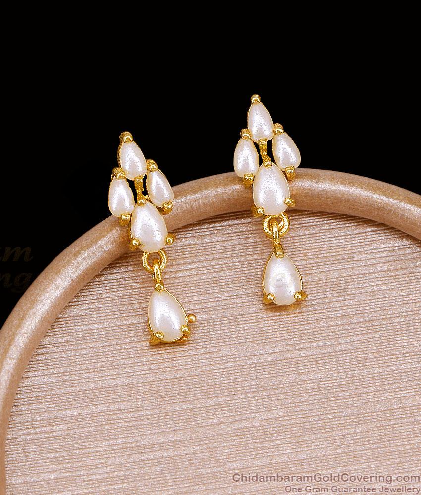 Women Daily Wear Gold Imitation Pearl Earring Online ER5726 Women Daily Wear Gold Imitation Pearl Earring Online ER5726