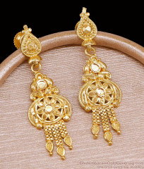 High Quality Micro Gold Plated Long Dangler Earring For Brides ER5727