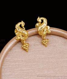 Simple Gold Design Peacock Stud Earring Shop Online ER5728