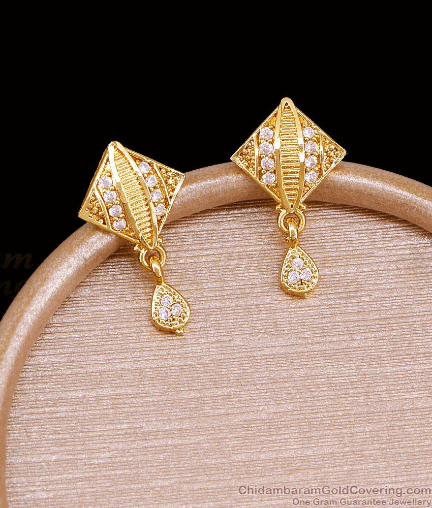 Ad White Stone Gold Covering Earring Collections Online ER5732 Ad White Stone Gold Covering Earring Collections Online ER5732