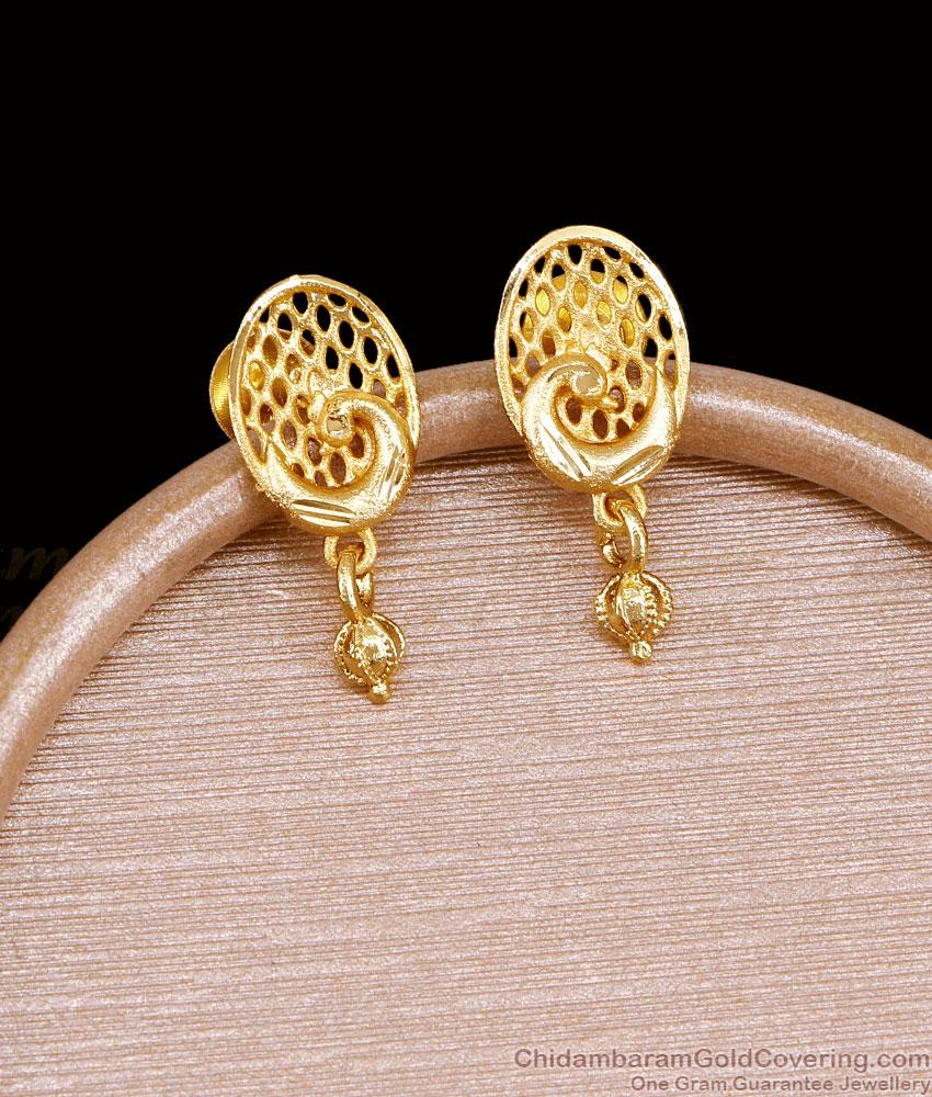 Two Gram Gold Peacock Stud Earring Without Stone ER5734 Two Gram Gold Peacock Stud Earring Without Stone ER5734