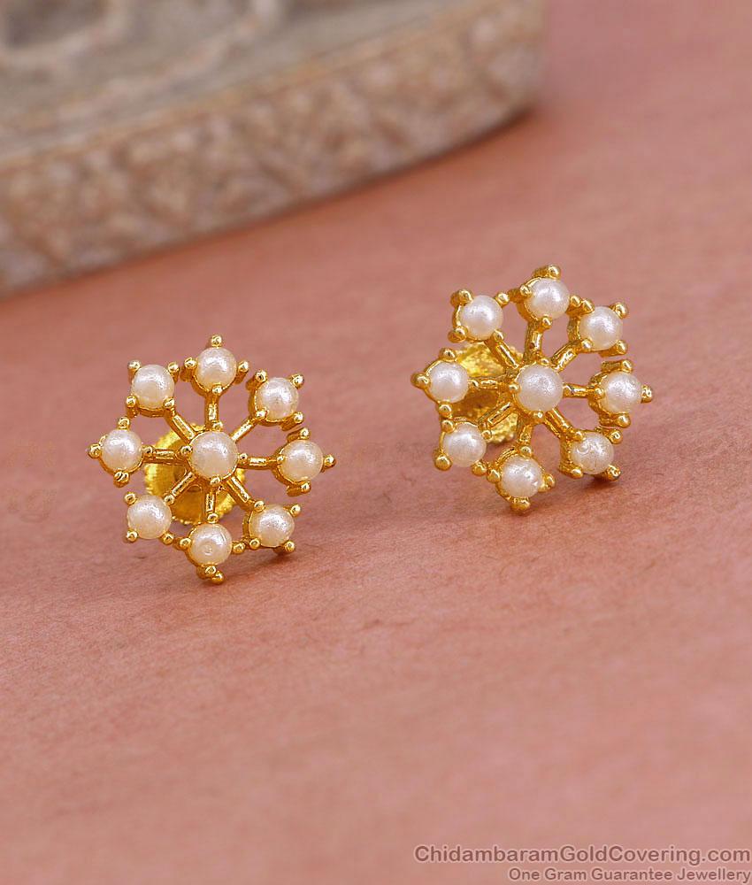 Light Weight White Pearl Gold Imitation Stud Earring Online ER5745