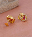 Regular Use Screw Back Gold Plated Stud Earring With Stones ER5747