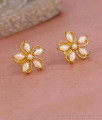 High Quality 1 Gram Gold Floral Stud Earring Pearl Design ER5749 High Quality 1 Gram Gold Floral Stud Earring Pearl Design ER5749