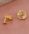 Full White Stone Gold Plated Stud Earring For Party Wear ER5750 Full White Stone Gold Plated Stud Earring For Party Wear ER5750