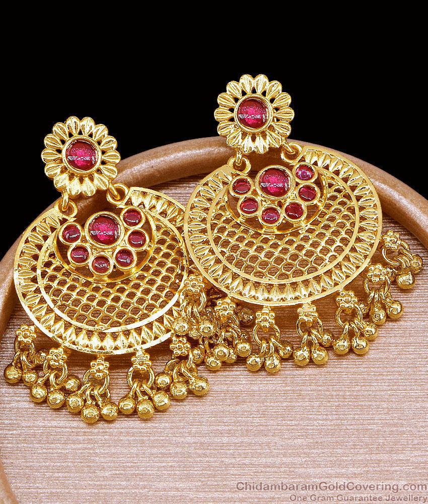 Beautiful Ruby Stone Long Dangler Earring Wedding Jewelry ER5754 Beautiful Ruby Stone Long Dangler Earring Wedding Jewelry ER5754