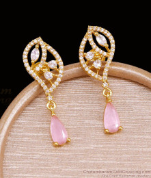 Glittering Pink Ad Stone Drop Earring For Women ER5755 Glittering Pink Ad Stone Drop Earring For Women ER5755