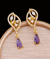 Premium Quality Gold Imitation Amethyst Stone Dangler ER5756 Premium Quality Gold Imitation Amethyst Stone Dangler ER5756