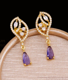 Premium Quality Gold Imitation Amethyst Stone Dangler ER5756 Premium Quality Gold Imitation Amethyst Stone Dangler ER5756