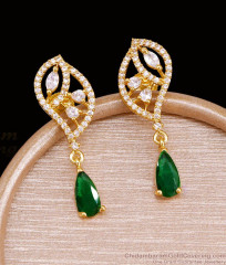 Stylish Emerald Stone Drop Earring Diamond Danglers ER5757 Stylish Emerald Stone Drop Earring Diamond Danglers ER5757