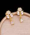 Full White Stone Floral Earring 1 Gram Gold Dangler ER5761 Full White Stone Floral Earring 1 Gram Gold Dangler ER5761