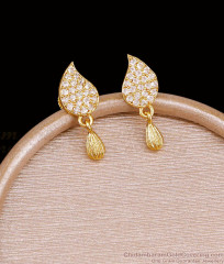 Light Weight White Stone Mango Earring Gold Finish ER5762 Light Weight White Stone Mango Earring Gold Finish ER5762