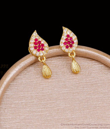 Ruby White Stone Gold Imitation Earring Droplet Design ER5764