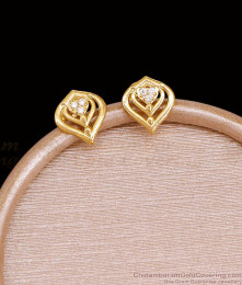 Small One Gram Gold Stud Earring With Stone ER5765