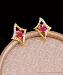 Daily Wear Ruby White Stone Stud Earring Shop Online ER5769 Daily Wear Ruby White Stone Stud Earring Shop Online ER5769