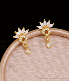Beautiful Gold Imitation White Stone Floral Earring Online ER5771 Beautiful Gold Imitation White Stone Floral Earring Online ER5771