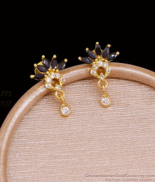 Stylish Black Ad Stone Gold Dangler Earring Online ER5772