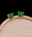 Green Heart Stone Gold Stud Earrings For Women ER5776 Green Heart Stone Gold Stud Earrings For Women ER5776