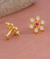 Screw Back Gold Imitation Stud Earring With Stone ER5778 Screw Back Gold Imitation Stud Earring With Stone ER5778