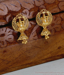 Gold Plated Temple Jhumka Earrings Lakshmi Design ER5780 Gold Plated Temple Jhumka Earrings Lakshmi Design ER5780