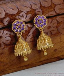 Purple Amethyst Studded Round Jhumka Earrings ER5787