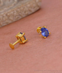Blue Sapphire Oval Solitaire Stud Earrings Online ER5789