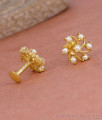 Majestic White Pearl Cluster Gold Studs For Women ER5790 Majestic White Pearl Cluster Gold Studs For Women ER5790