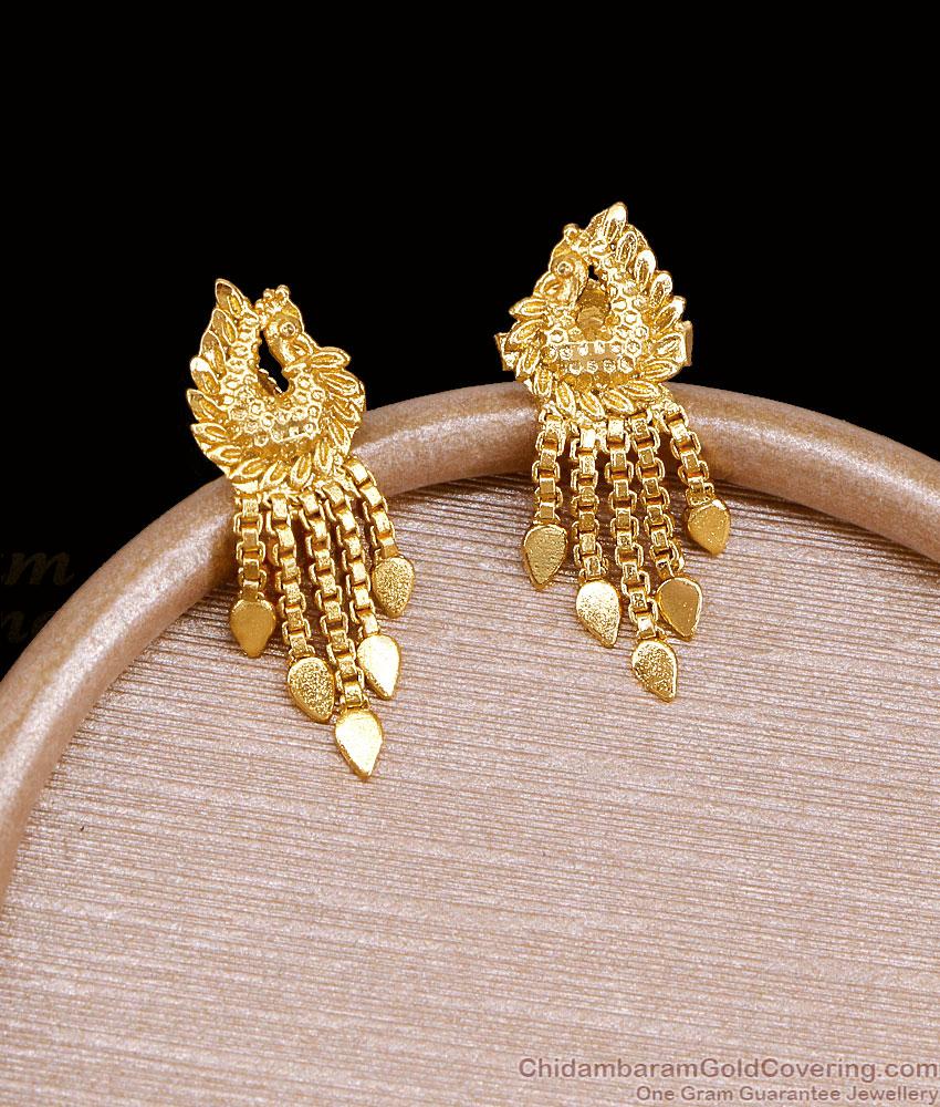 Beautiful Peacock Design Gold Dangler Earring Online ER5794 Beautiful Peacock Design Gold Dangler Earring Online ER5794