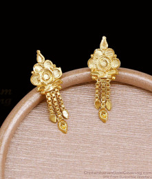One Gram Gold Plain Earring For Bridal Wear ER5796