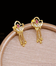Latest Gold Imitation Hanging Beads Earring With Stone ER5802