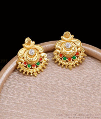 Temple Wear Meenakari Pattern Forming Gold Stud Earring ER5803 Temple Wear Meenakari Pattern Forming Gold Stud Earring ER5803