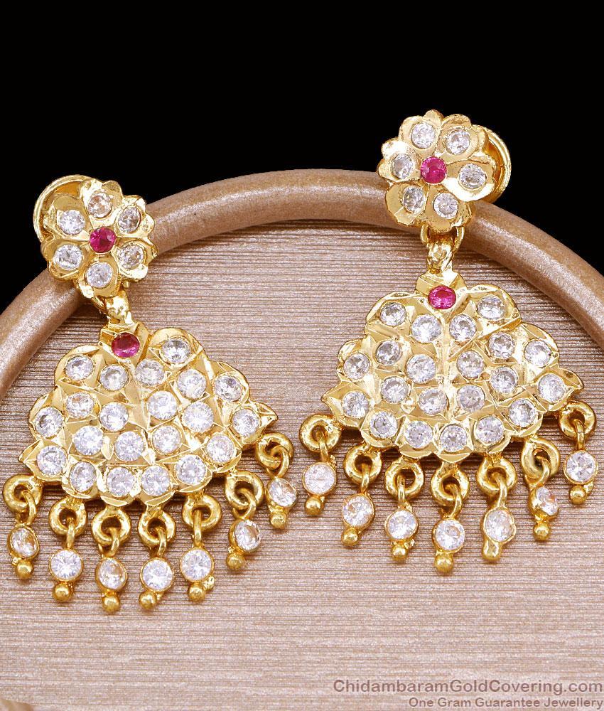 Premium Quality Impon Big Dangler Earring With Stone ER5812