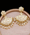 Grand White Stone Impon Earring Bridal Dangler Jewelry ER5813