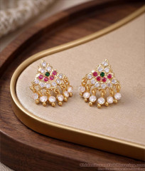 Latest Multi Color Stone Impon Screw Back Earring ER5814