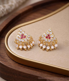 Traditional Big Screw Back Impon Stone Earring ER5815
