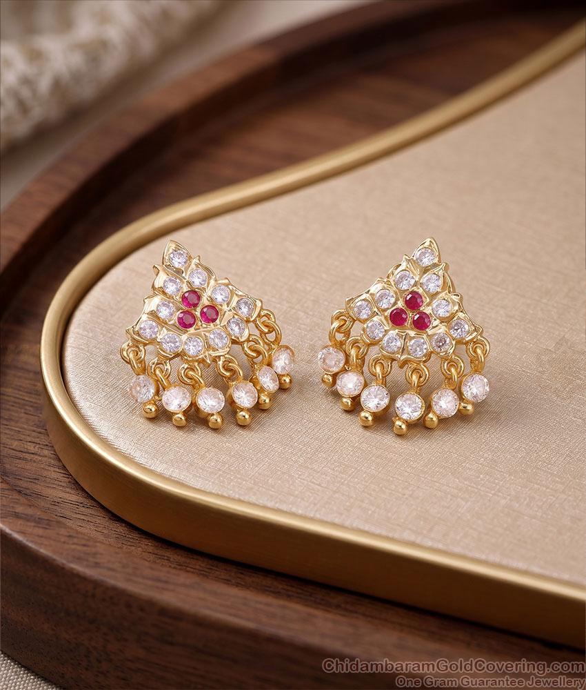 Traditional Big Screw Back Impon Stone Earring ER5815 Traditional Big Screw Back Impon Stone Earring ER5815